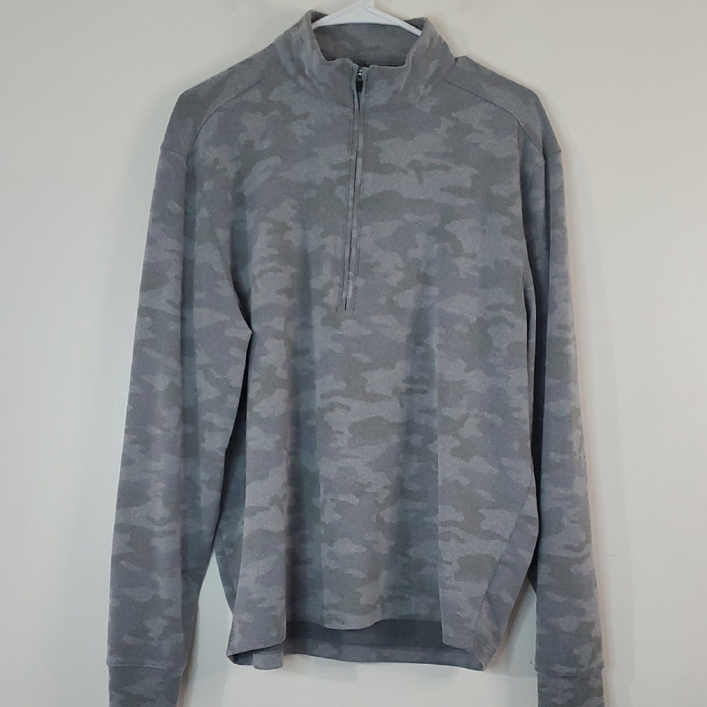 Johnnie-O Rodney Prep-formance 1/4 Zip Pullover Grey Camo Soft Stretchy Golf